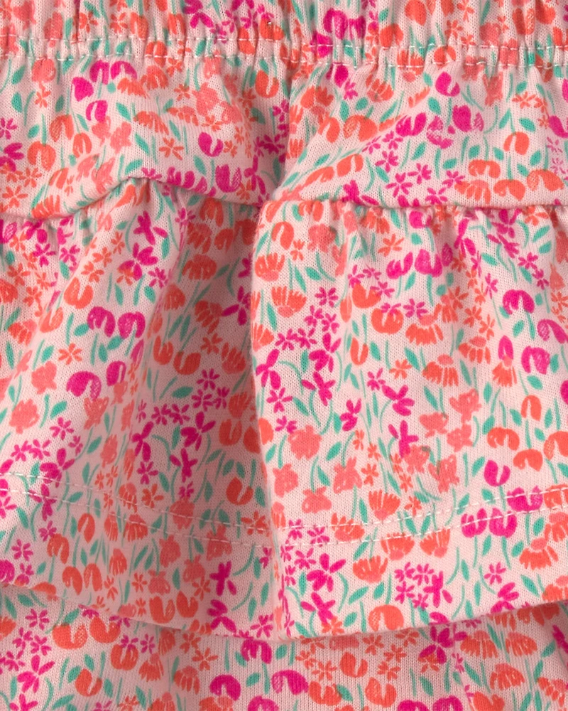 Baby Girl 2-Piece Floral Sleeveless Top & Short Set - Pink