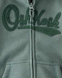 Toddler Boy DayDream Fleece  OshKosh Logo Zip Jacket - Green
