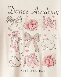 Girls Dance Academy Long-Sleeve Graphic Tee - Cream