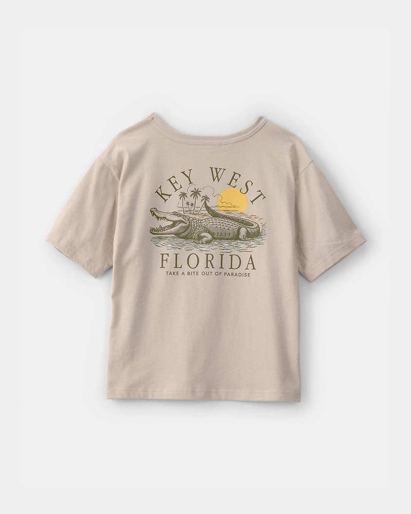 Boys Key West Graphic Tee - Beige