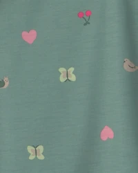 Girls 2-Pack Butterfly Night Gowns - Pink/Green