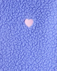 Girls Microfleece Long-Sleeve Zip-Up Jacket - Blue