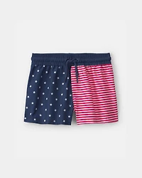 Baby Boy 2-Piece Fourth of July Rashguard Swimsuit Set - Red/White/Blue