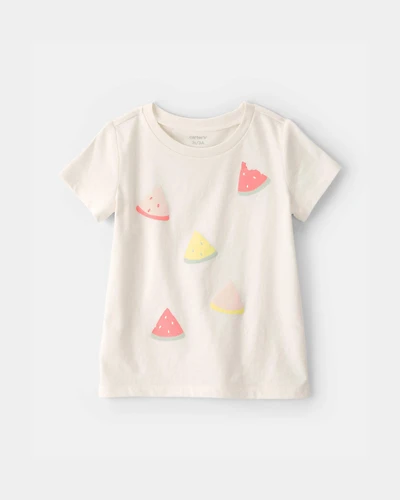 Toddler Girl Watermelon Graphic Tee - Cream