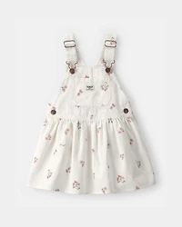 Toddler Girl Strawberry Skirtall - White