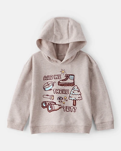 Toddler Boy Camping Hoodie - Tan