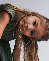 Toddler Girl Avenue Twirl™ Dress in Dot Print - Olive