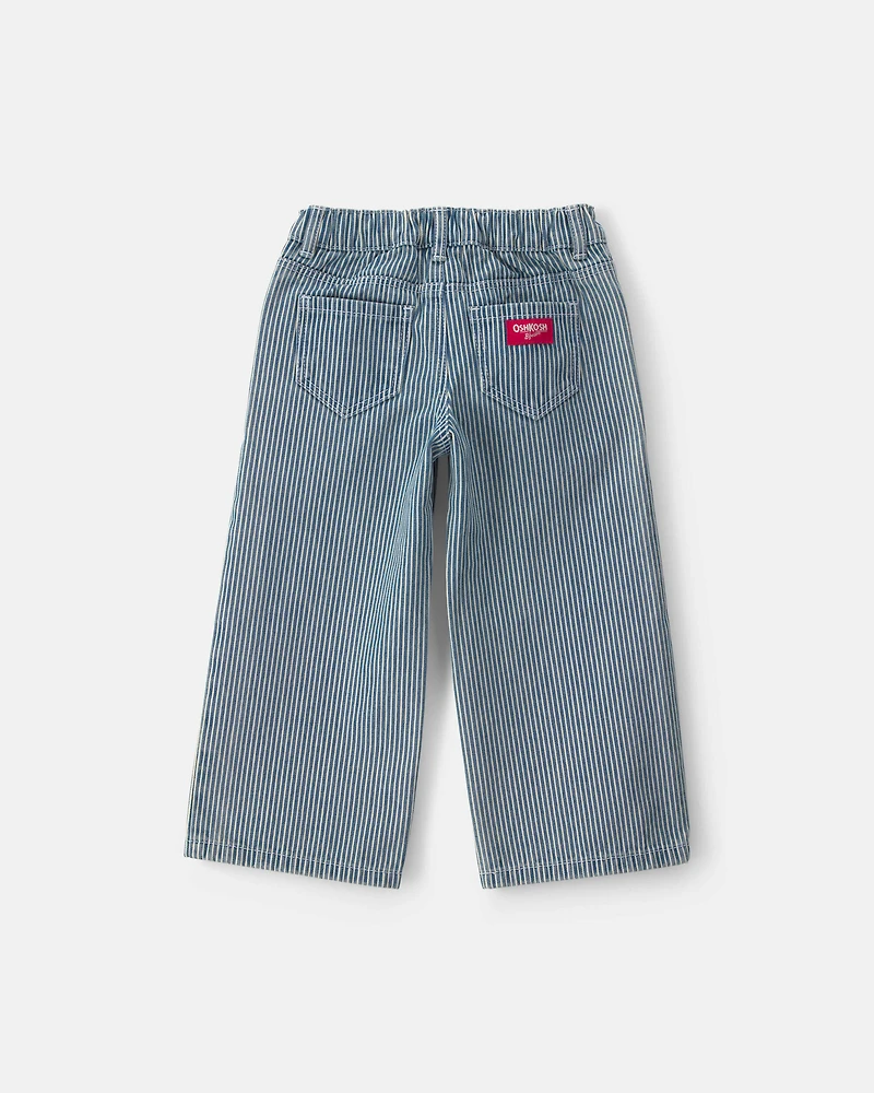 Girls Toddler Girl Hickory Stripe Denim Relaxed Jeans - Light Wash