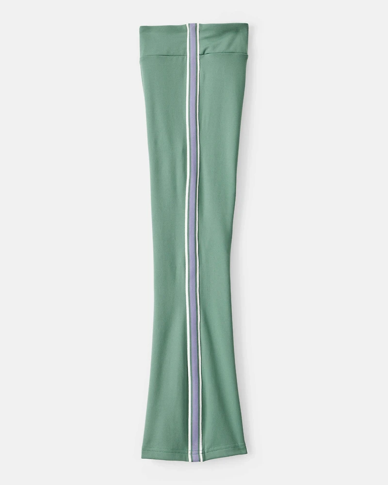 Girls Knit Flare Active Pants - Green