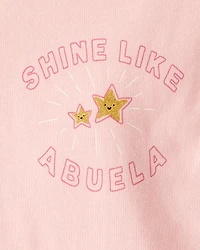 Baby Girl Shine Like Abuela Cotton Long-Sleeve Graphic Bodysuit - Pink