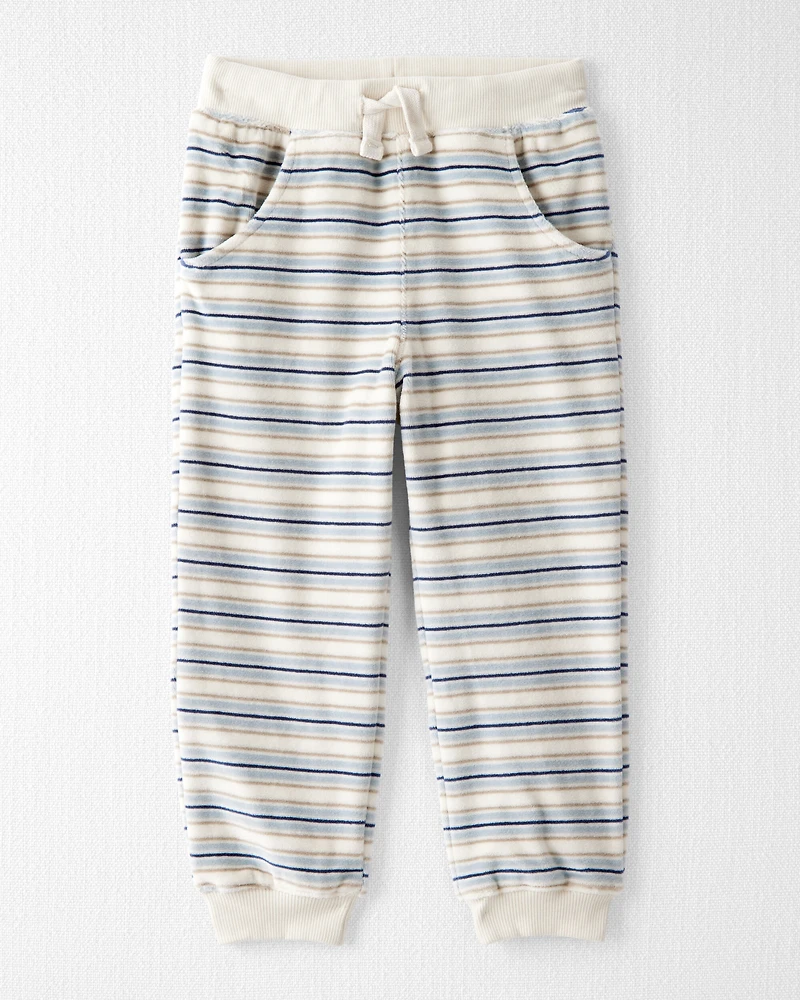 Toddler 2-Piece Organic Cotton Velour Set in Stripes
