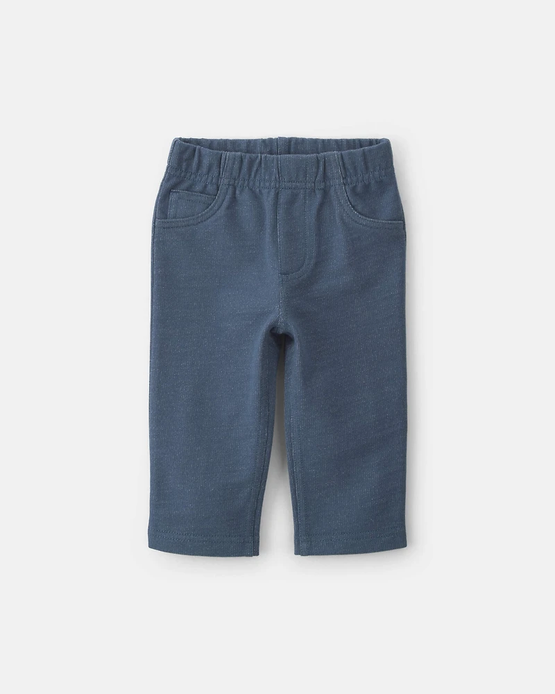 Baby Boy Knit Chambray Pants - Indigo