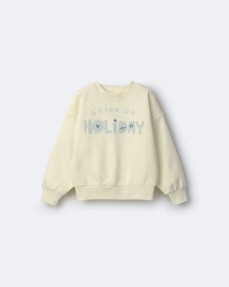 Toddler 'Going On Holiday' Dolman-Sleeve Sweatshirt - Yellow