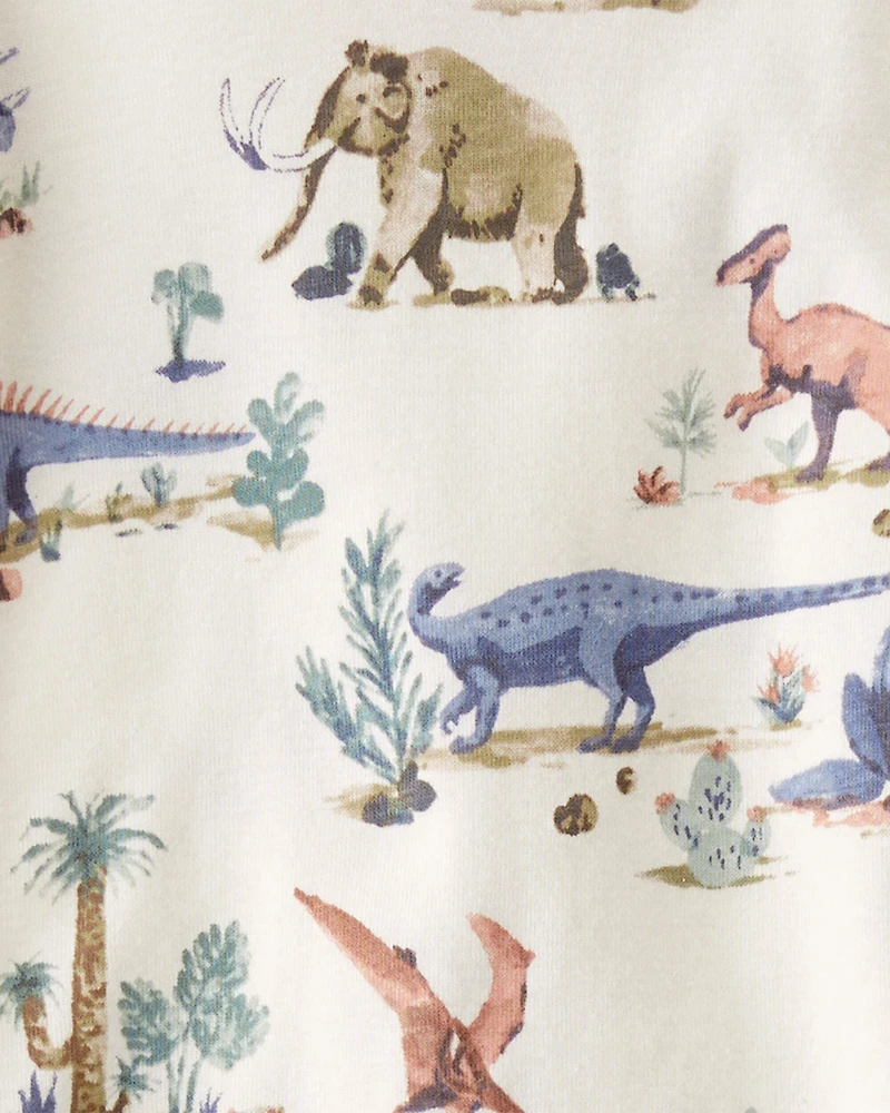 Toddler Dinosaur Print Organic Cotton Pajamas Set