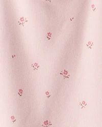 Girls French Terry Dress Made with Organic Cotton in Blush Petals Print