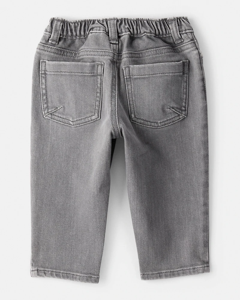 Baby Boy Tapered Washed Jeans - Grey