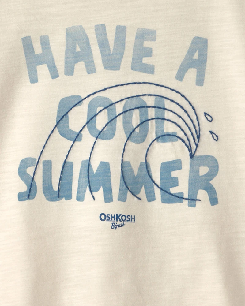 Toddler Boy 'Have A Cool Summer' Wave Top - Ivory