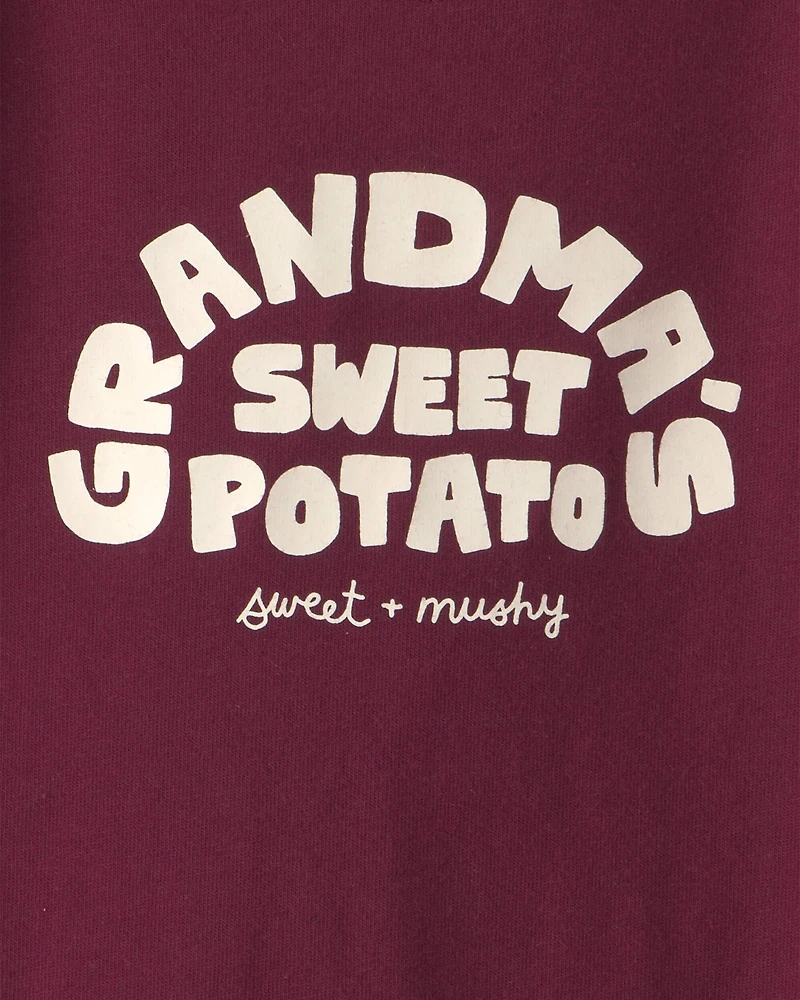 Baby 'Grandma's Sweet Potato' Long-Sleeve Graphic Bodysuit - Maroon