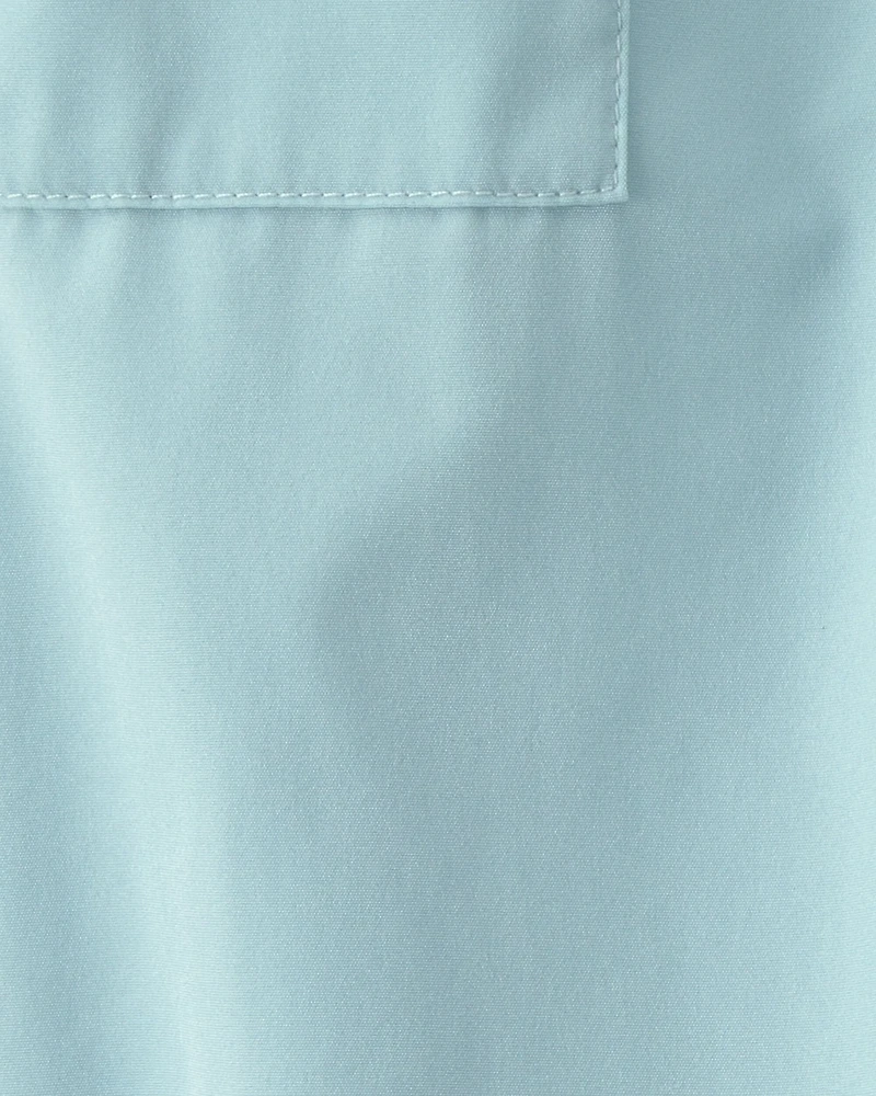Girls Toddler Girl Bow-Cuff Poplin Joggers - Blue