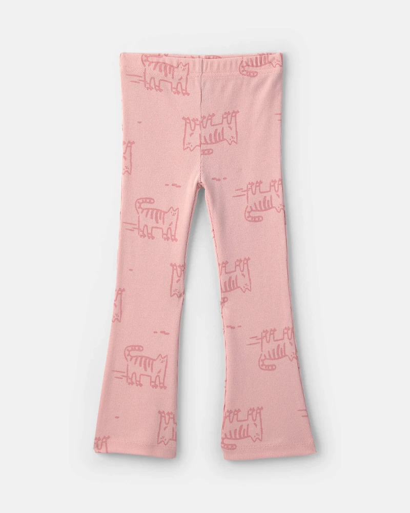 Baby Girl Cat Long-Sleeve Top & Pant Set - Pink