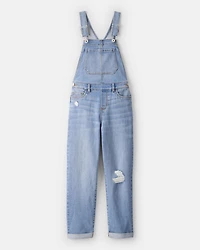 Girls Denim Overalls - Light Wash