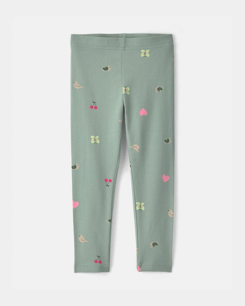 Toddler Girl Nature Pull-On Stretch Leggings - Green