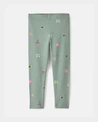 Toddler Girl Nature Pull-On Stretch Leggings - Green