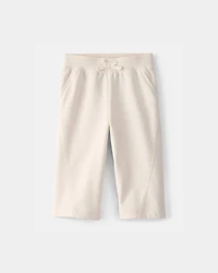 Baby Girl French Terry Wide-Leg Active Pants - Ivory