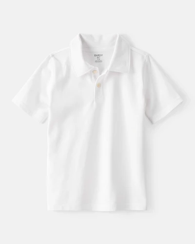 Boys Pique Uniform Polo Shirt - White