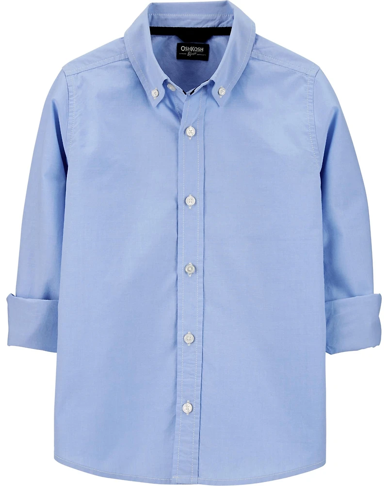Boys Uniform Button-Front Shirt - Blue