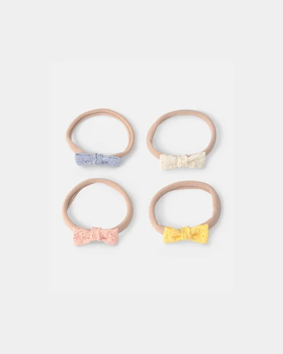 Baby Girl 4-Pack Headwraps - Orange/Blue/Cream