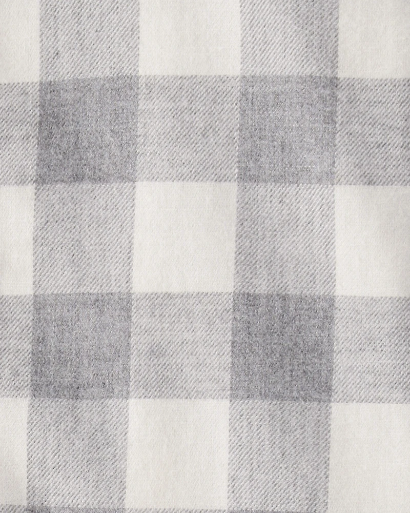 Toddler Boy Plaid Cotton Long-Sleeve Button-Down Shirt - Grey