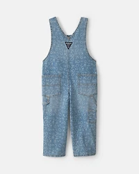 Toddler Alphabet Overalls - Light Wash