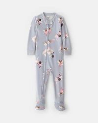 Toddler Girl 1-Piece Fairies DreamPlush Snug Fit Footed Pajama - Blue