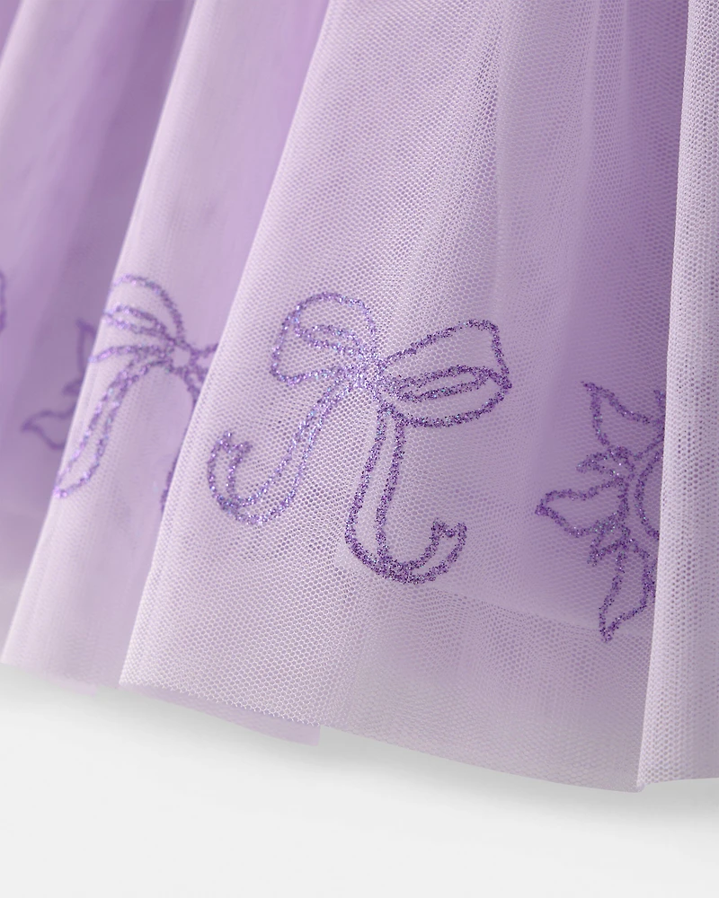 Toddler Girl Disney© Rapunzel Glitter Tulle Skort - Purple