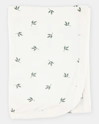 Baby Leaf Print PurelySoft Blanket - Ivory
