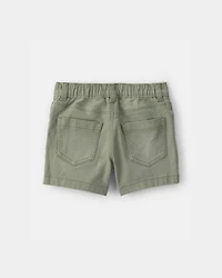 Toddler Twill Pull-On Shorts - Olive