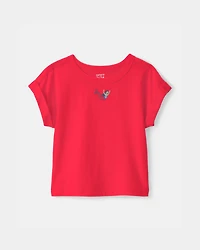 Toddler Girl Mermaid Top - Red