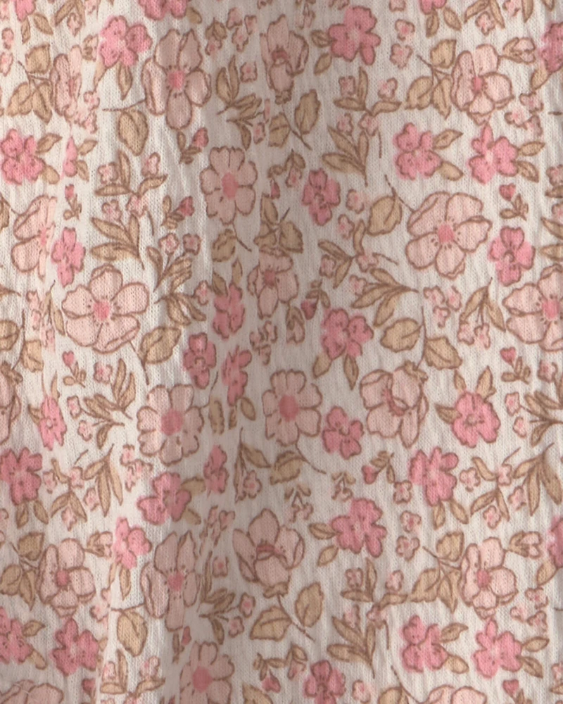 Baby Girl Floral Jumpsuit - Pink