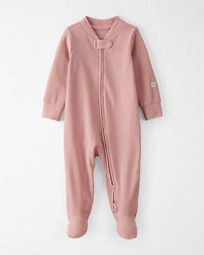 Baby Girl  Organic Cotton Sleep & Play Pajamas in Pink