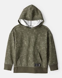 Boys French Terry Acid Wash Hoodie - Green