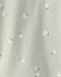 Toddler Girl Floral Relaxed Top - Green