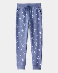 Girls 2-Piece DayDream Fleece Floral Hoodie & Drawstring Pants Set - Navy