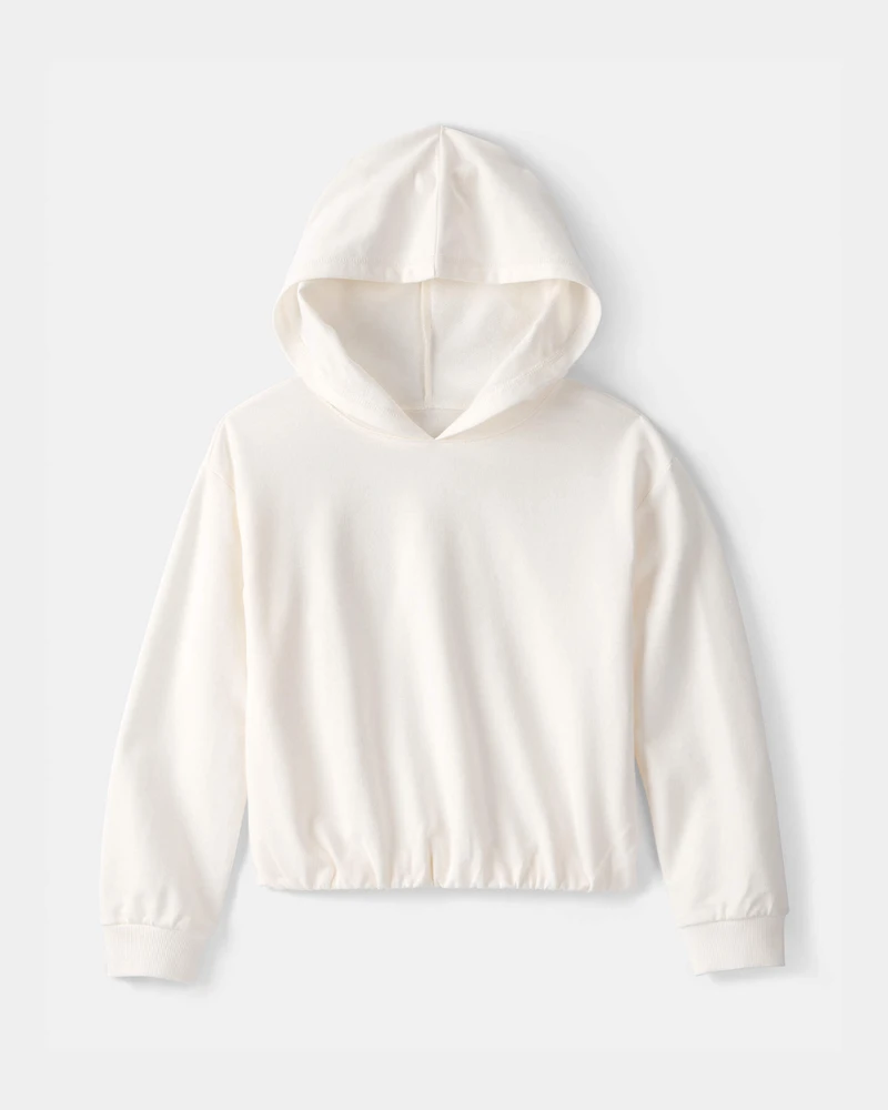 Girls French Terry Hoodie - Ivory