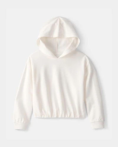 Girls French Terry Hoodie - Ivory