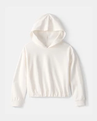 Girls French Terry Hoodie - Ivory