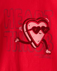 Toddler Boy Valentine's Day Heart Throb Long-Sleeve Graphic Tee - Red