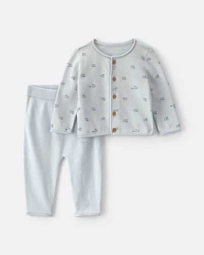 Baby Boy 2-Piece Train Long-Sleeve Top & Pant Set - Blue