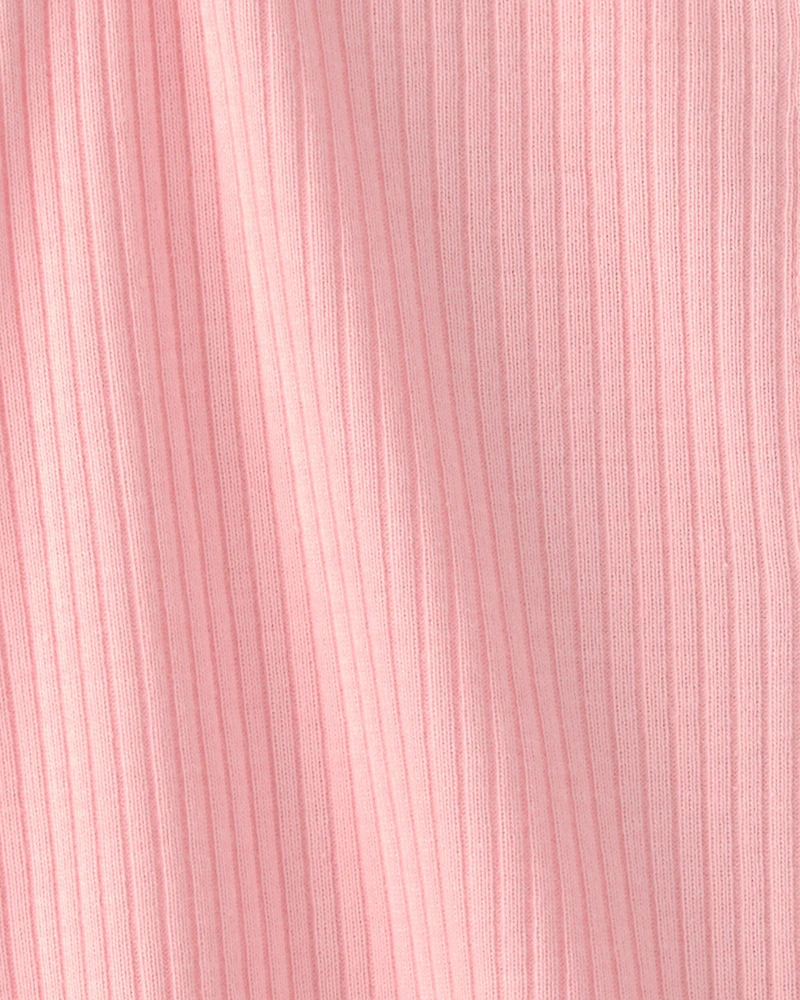 Baby Girl 'Little One' Rib Short-Sleeve Romper - Pink