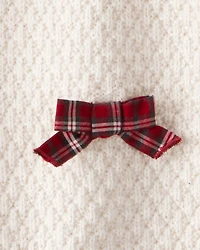 Baby Girl Bow Long-Sleeve Jumpsuit - White